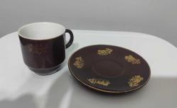 Çin Damgalı Kahverengi Kahve Fincanı