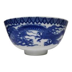 Çin Mavi Dragon Porselen Ramen Kasesi