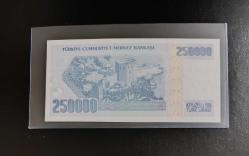 7. EMİSYON NADİR I01 SERİSİ (İLK PREFİX) 250.000 LİRA ÇİL KONDİSYONDA