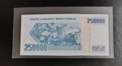 7. EMİSYON NADİR F01 SERİSİ (İLK PREFİX) 250.000 LİRA ÇİL KONDİSYONDA