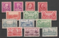 AMERİKA 13 ÇEŞİT DAMGASIZ PULLAR LOTU (5 Pul Şarniyerli, 8 Pul MNH)