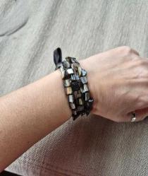 füme sedef bileklik 3lü