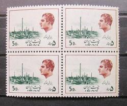 LOT.3 » İRAN ŞAH RIZA PEHLEVİ VE PETROL RAFİNERİSİ TEMALI DAMGASIZ DÖRTLÜ BLOK PUL M13