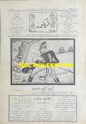 Osmanlıca Karagöz Mizah Dergisi-Gazetesi, Orijinal Dönem Basım, (Ottoman Magazine-Newspaper-Journal Illustré Cara-Gueuz) - 28 Ekim (Teşrin-i Evvel) 1925 - Sayı: 1838 - Hicri: 9 Rebiülahir 1344 - Karikatür: Gücü Gücü Yetene mi? 