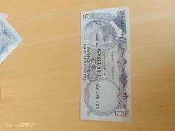 Beş (5) Türk Lirası. Orijinal dönem, çil durumda