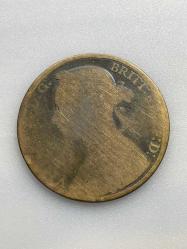 1885 TARİHLİ VICTORIA DÖNEMİ INGİLTERE ONE PENNY