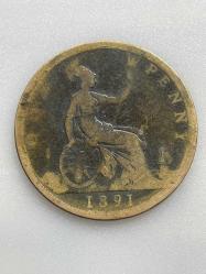 1891 TARİHLİ VICTORIA DÖNEMİ INGİLTERE ONE PENNY