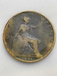 1896 TARİHLİ VICTORIA DÖNEMİ INGİLTERE ONE PENNY
