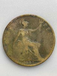 1897 TARİHLİ VICTORIA DÖNEMİ INGİLTERE ONE PENNY