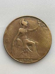 1906 TARİHLİ EDWARDVS VII DÖNEMİ INGİLTERE ONE PENNY