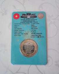 RTE GÖREVE BAŞLAMA HATIRA PARASI 1 LİRA 2018 FOLDER KAPAMA İÇİNDE ÇİL