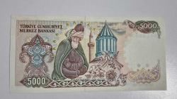 5000 TL Büyük Mevlana  7 Emisyon  Çil -