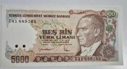 5000 TL Büyük Mevlana  7 Emisyon  Çil -