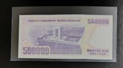 7. EMİSYON NADİR J01 SERİSİ (İLK PREFİX) 500.000 LİRA ÇİL KONDİSYONDA