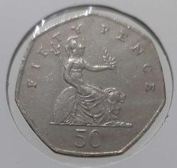 1997 İNGİLTERE 50 PENCE ORİJİNAL MADENİ PARASI KRALİÇE II.ELİZABETY FİGÜRLÜ ÇİL-ÇİLALTI N3M2N1 NADİRDİR