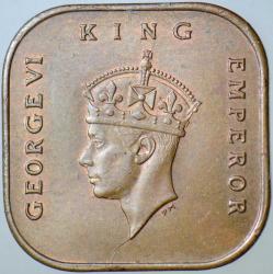 MALAYA 1 CENT 1945 KRAL 6. GEORGE İNGİLİZ HAKİMİYETİ. ÇİLALTI+