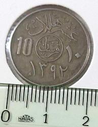 1972 SUUDİ ARABİSTAN 10 HALALA ORİJİNAL MADENİ PARASI ÇİLALTI PALMİYE TEMALI UUU2E1 NADİRDİR