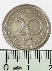 1999 BULGARİSTAN 20 STOTİNKA ORİJİNAL MADENİ PARASI ÇİLALTI 4Y1Y2T NADİRDİR