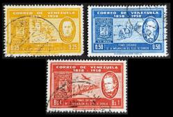 +++ VENEZUELLA POSTA PULUNUN 100.YILI , MEŞHURLAR       1958    - DAMGALI
