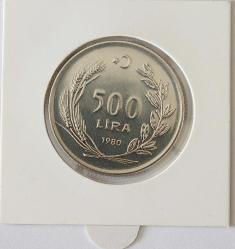 1980 Yılı 500 Lira FAO Köylü Kadını Kalkındırma Kenarı Tırtırlı   ( 9 gr   900 Ayar Gümüş )  7589