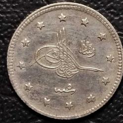 GÜMÜŞ  --  1327 / 5   --  2 KURUŞ  --   R 1 NADİR