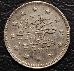 GÜMÜŞ  --  1327 / 5   --  2 KURUŞ  --   R 1 NADİR