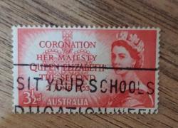 Avustralya 1953 Kralice Elizabeth taç giyme- damgalı