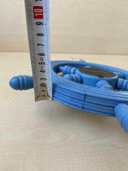 TERMOMETRE VE BAROMETRE AHŞAP GEMİ DÜMENİ ŞEKİNDE BAROMETRE