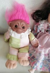 2 ADET TROLL KARAKTER BEBEK, YÜZÜ VİNİL GÖVDE DOLGULU BEZ BEBEKLER BOY