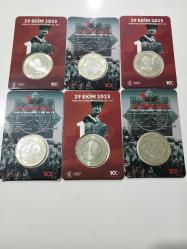 Hatıra 5 lira madeni 100. Yıl logolu