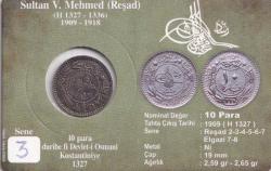 1327/3 10 Para - ÇİL - Mehmet Reşad Dönemi - Osmanlı 10 para - Özel kutusunda