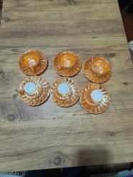 Vintage Anchor Hocking Fincan Takımı Sarı 6'lı fincan takımı