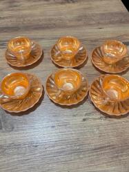 Vintage Anchor Hocking Fincan Takımı Sarı 6'lı fincan takımı