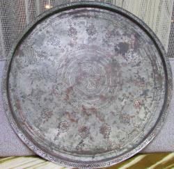 AnTiKa OSMANLI SÜPER İŞLEMELİ ErMeNi YaZıLı BAKIR TEPSİ-SİNİ.....66cm