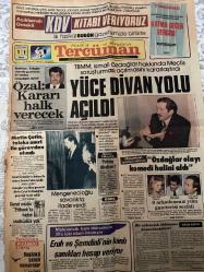 TERCÜMAN GAZETESİ - DOĞUM GÜNÜ HEDİYESİ (TURKISH NEWSPAPPER) - 11 OCAK 1985  - SADECE TEK YAPRAKTIR-Turgut Özal-İsmail Özdağlar-Metin Çetin-Mehmet Göktekin-Mehmet Salih Yıldırım-Ahmet Kabaklı-Hamdi Kenter-Rauf Tamer-Mehmet Emre-Adnan Kahveci-Nuri Cerrahoğlu-Ahmet Gençosmanoğlu-Yüce Divan yolu açıldı-Özal Kararı halk verecek-TBMM İsmail Özdağlar hakkında Meclis soruşturması açılmasını kararlaştırdı-Özdağlar olayı komedi halini aldı-Mengene­cioğlu savcılıkta ifade verdi-Eruh ve Şemdinli’nin kanlı sanıkları hesap veriyor-Afganistan üzerine-Nikahta mehir ve başlık parası-Suç aleti-Gün Işığında-Cuma sohbeti-Tercüman Piyango-Öğrenci Seçme ve Yerleştirme Merkezi Başkanlığından Anadolu Üniversitesi Açıköğretim Fakültesi Merkezi Açıköğretim Programları Öğrenci Kabul Duyurusu-Başsağlığı-Ahmet Gençosmanoğlu’nun vefatı-Hekimlere-Milli Piyango 19 Şubat’ta toplam ikramiye 8 milyon 684 bin lira
