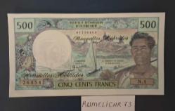 New Hebrides-500 Francs-1970/81-ÇİL/UNC