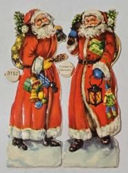 Bitişik 2'li Gofre Baskı Noel Baba Vinyet