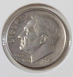 1965 AMERİKA 1 DIME ORİJİNAL MADENİ PARASI ÇİLALTI 3D1D2Ü NADİRDİR