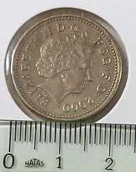 2000 İNGİLTERE 1 POUND ORİJİNAL MADENİ PARASI KRALİÇE II.ELİZABETY FİGÜRLÜ ÇİL-ÇİLALTI 2B1C1D NADİRDİR