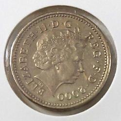 2000 İNGİLTERE 1 POUND ORİJİNAL MADENİ PARASI KRALİÇE II.ELİZABETY FİGÜRLÜ ÇİL-ÇİLALTI 2B1C1D NADİRDİR