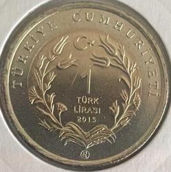 2015.HAYVANLI 1 LİRA.ÇÖL VARANI  PARA ÇİL