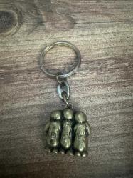 Üç Maymun Temalı Pirinç Anahtarlık 