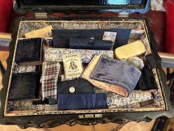 1900 başları Sedef işlemeli ingiliz dikiş kutusu 32 cm 23,5 cm 12 cm ölçülerinde