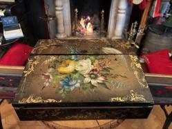 1900 başları Fransız el boyama Hattat yazı kutusu 30,5 cm 25 cm 9,5 cm ölçülerinde