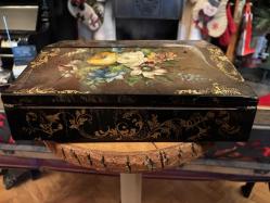 1900 başları Fransız el boyama Hattat yazı kutusu 30,5 cm 25 cm 9,5 cm ölçülerinde