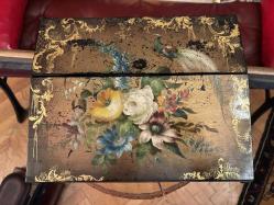 1900 başları Fransız el boyama Hattat yazı kutusu 30,5 cm 25 cm 9,5 cm ölçülerinde