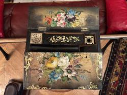 1900 başları Fransız el boyama Hattat yazı kutusu 30,5 cm 25 cm 9,5 cm ölçülerinde