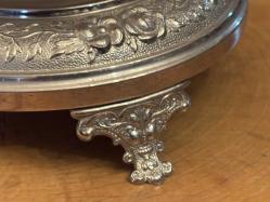 metal ve camdan el boyama fransız kurabiyelik - 14 cm çapında 15 cm boyunda