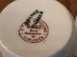 Fransız Limoges el boyama porselen Türk kahvesi boy fincan