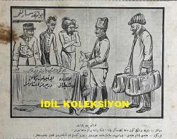 Osmanlıca Karagöz Mizah Dergisi-Gazetesi, Orijinal Dönem Basım, (Ottoman Magazine-Newspaper-Journal Illustré Cara-Gueuz) - 9 Haziran 1923 - Sayı: 1589 - Hicri: 24 Şevval 1341 - Rumi: 9 Haziran 1339 - Lozan Barış Konferansı'na Dair İsmet İnönü'yü Tasvir Eden Karikatür: Lozan Bit Pazarı 
